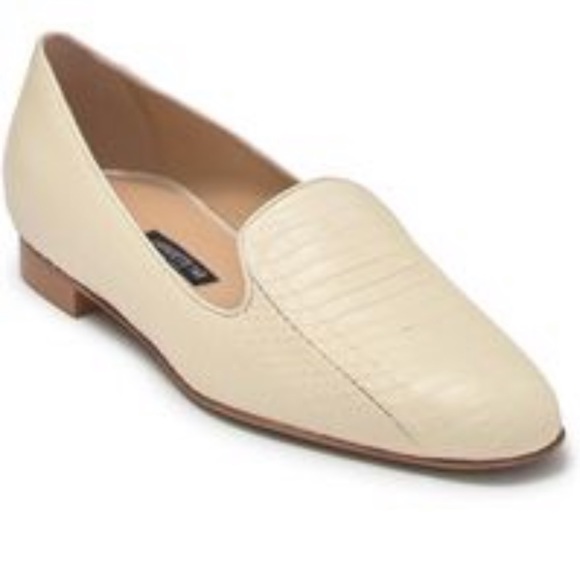 Lafayette 148🍂🍁snakeskin Siena slipper in cloud - Picture 3 of 10